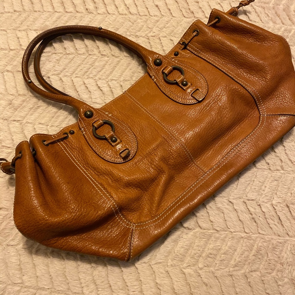Tan leather Banana Republic handbag
